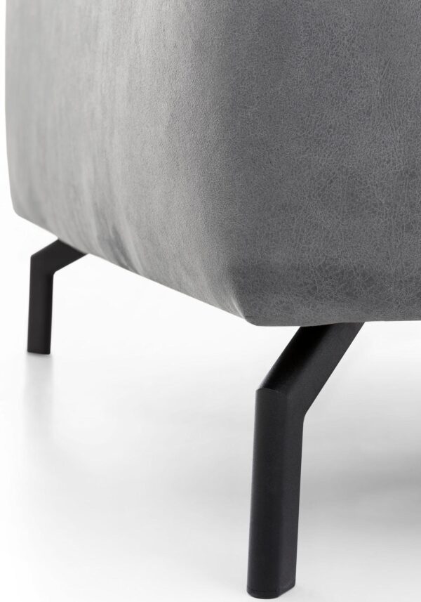 Canapé d’angle Olanta têtière réglable en microfibre gris – Image 4