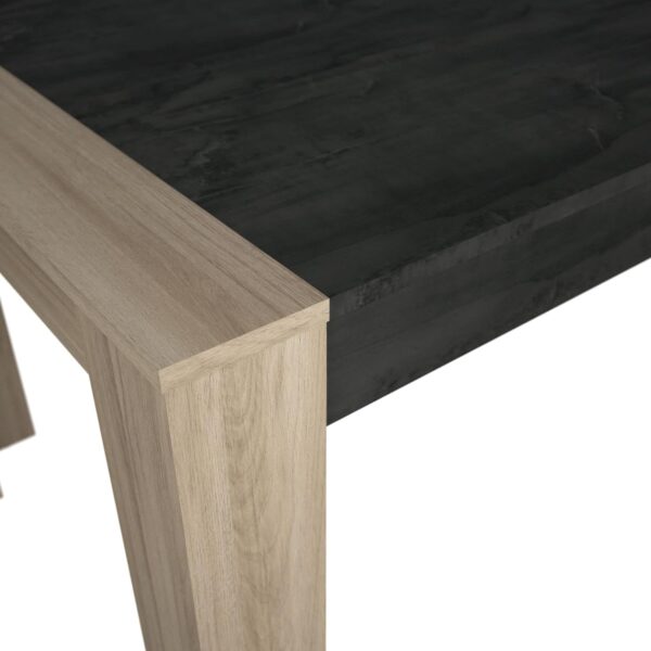 Table à Manger Sheffield – Décor Chêne Brossé et Plateau Effet Béton (L170 cm) – Image 2