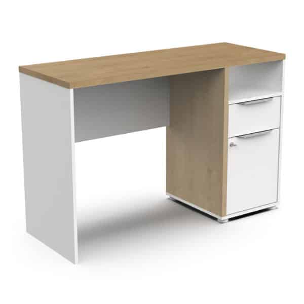 Bureau Accès – Chêne Hamilton / Blanc – 116 x 77 x 45 cm