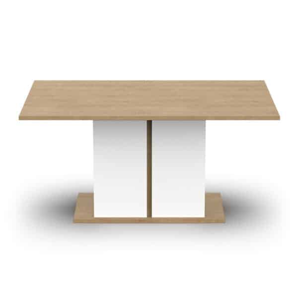 Table à Manger ACCESS – Chêne Hamilton et Blanc (L160 cm)