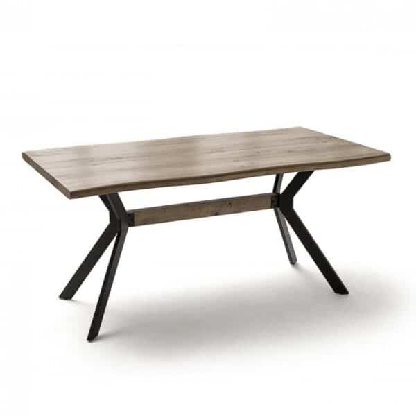 Table à Manger Industrielle – Bois Chêne Sauvage et Métal Noir (L200 cm) – Image 2