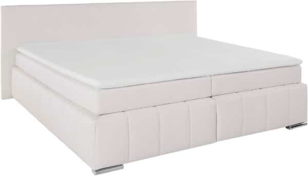 Lit Coffre "Vanessa" avec matelas et Surmatelas en simili blanc – Image 4