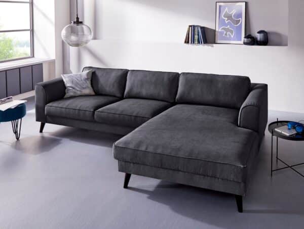 Canapé d’angle INOSIGN Junis, au look moderne tissu gris