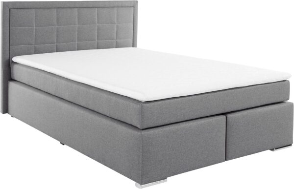 Lit « Athena » avec matelas et sur matelas en tissu gris – Image 4