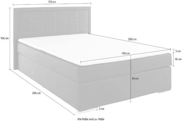 Lit « Athena » avec matelas et sur matelas en tissu gris – Image 8