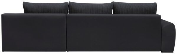 Canapé d’angle convertible et réversibles Win en velours beige et en microfibre noir et velours côtelé anthracite/ – Image 3