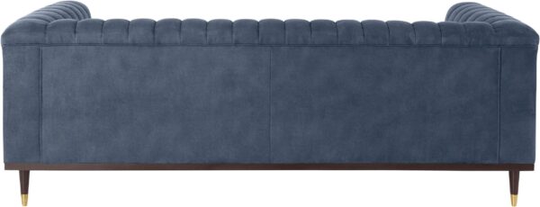 canapé 3 places Chamby en Aspect cuir microfibre de luxe bleu foncé – Image 3