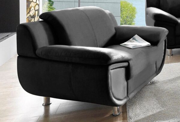 Fauteuil TRENDMANUFAKTUR Rando avec un noyau de ressort confortable en simili noir