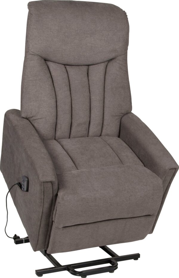 Bonnyville 2 Fauteuil TV avec 2 moteurs, aide à la position debout électrique en tissu gris clair – Image 3